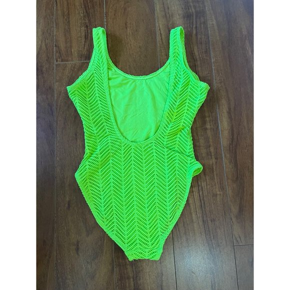 COCO CLUB NEON GREEN One Piece Swimsuit Cut Out Design - Picture 2 of 7
